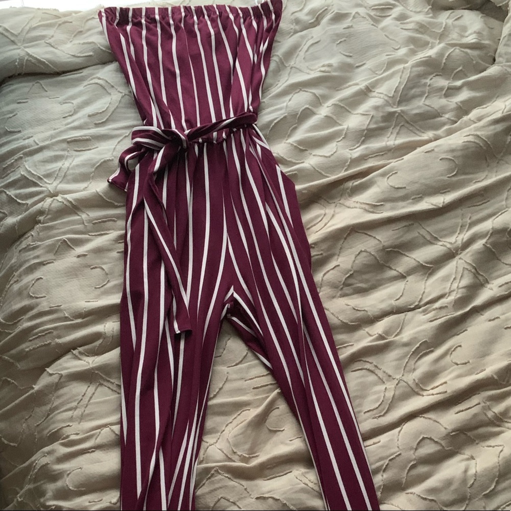 Red and white striped jumper